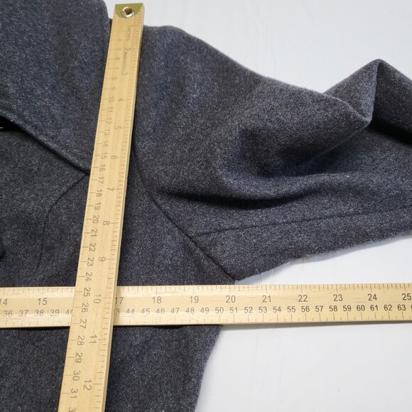 Style & Co Trench Coat Wool Blend Womens Large Tweed Double Breasted Pockets - Picture 13 of 16